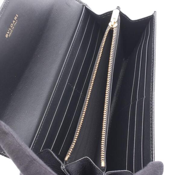 BVLGARI Large Wallet, Bi-fold Long Leather, Men's,